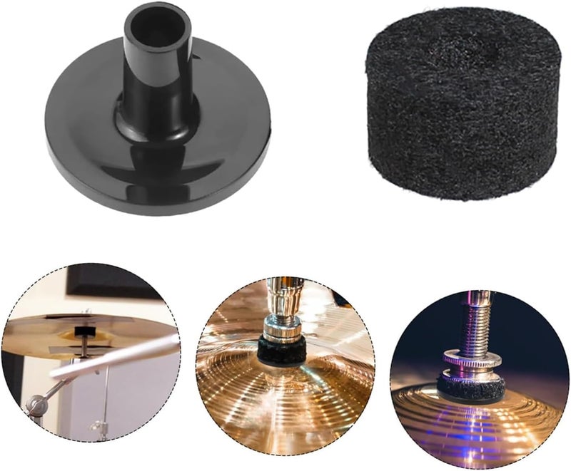 Bxian 10PCS Felt Gasket and Cymbal Sleeve Set Black Drum Kit Accessories Compatible with Most Hoist Frame/Cymbal Stacker - Image 5